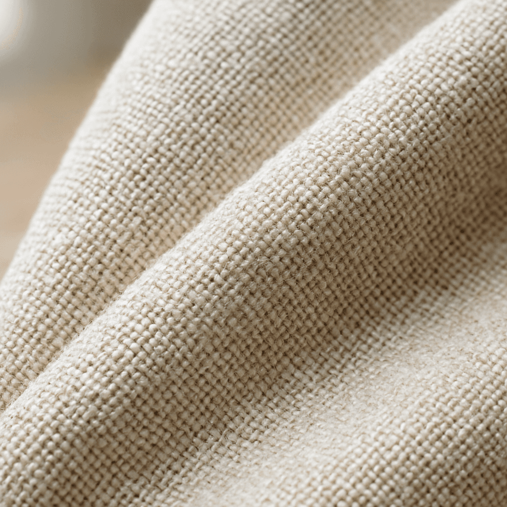 Canvas drop cloth texture close up showing natural weave
