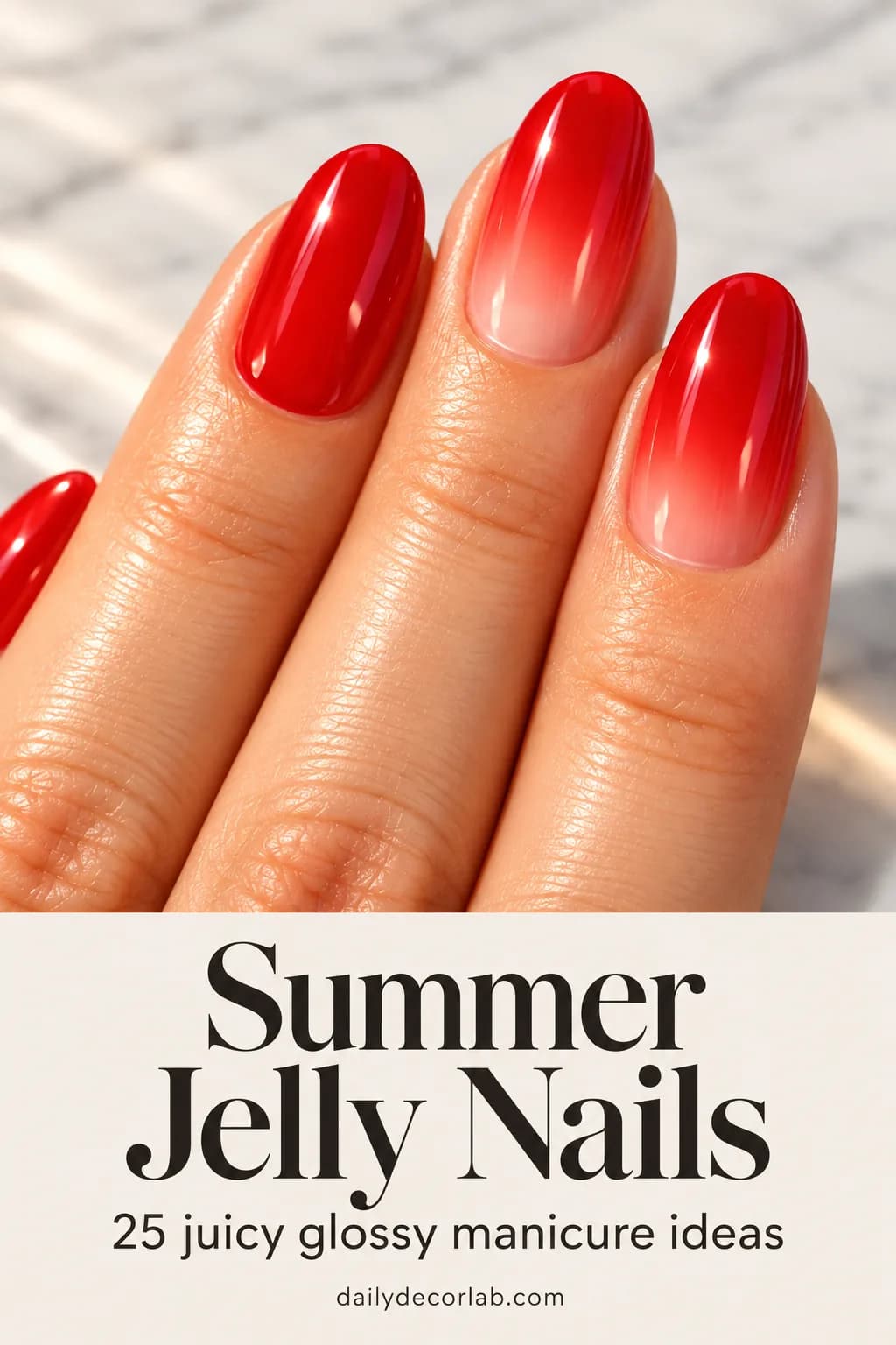 Pinterest pin for 25 summer jelly nail ideas