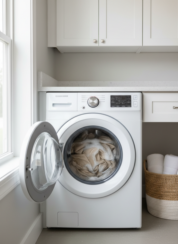 Washing drop cloths in washing machine